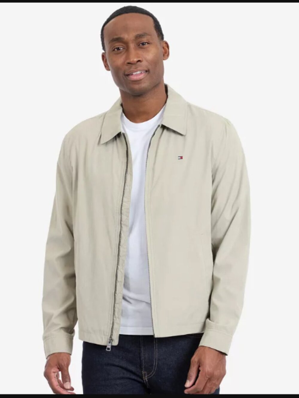 Tommy Hilfiger Men's Harrington Style Wind Resistant Golf Jacket Zip Collar $175